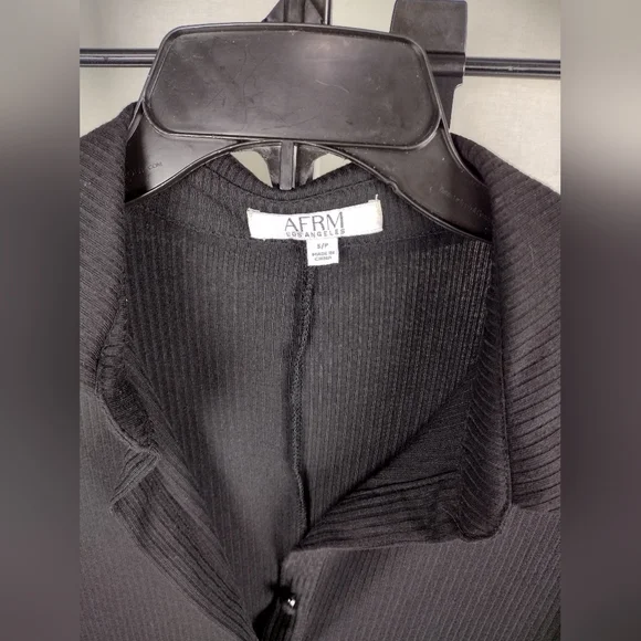 AFRM Black Short Sleeve Button Front Dress Size Small (4-6) NWT - Picture 6 of 15